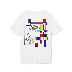 Mondrian Half-face Line Art T-Shirt Unisex