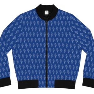 Women's Bomber Jacket Line art Tulips pattern