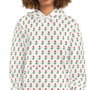 Minimal Tulips pattern Fashion Hoodie