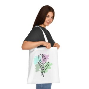 Line Art Tulip Cotton Tote bag