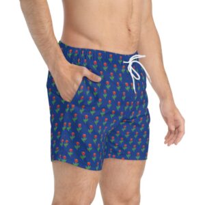 Minimal tulips pattern Swim shorts Dark Blue