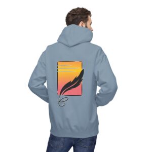 Abstract Piuma Handdrawn Hoodie Unisex, Minimalist Design, Cozy Pullover, Modern Apparel
