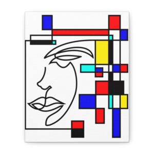 Canvas Wall Art, Half-face Line Art handdrawn, Minimalist Home Decor