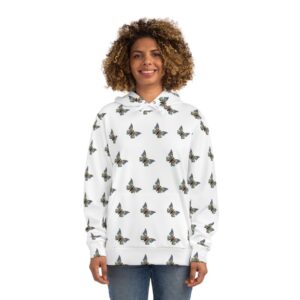 Butterfly Pattern Hoodie — Floral Wings All-Over Print